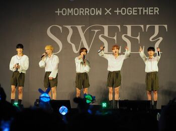 TOMORROW X TOGETHER アルバムデイリーランキング1位の知らせに「ホンマやばいです！」