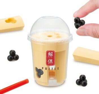 「タピオカミルクティー」がパズルに進化！？つぶつぶ食感を組み立てよう！『解体パズルLite タピオカミルクティーパズル』