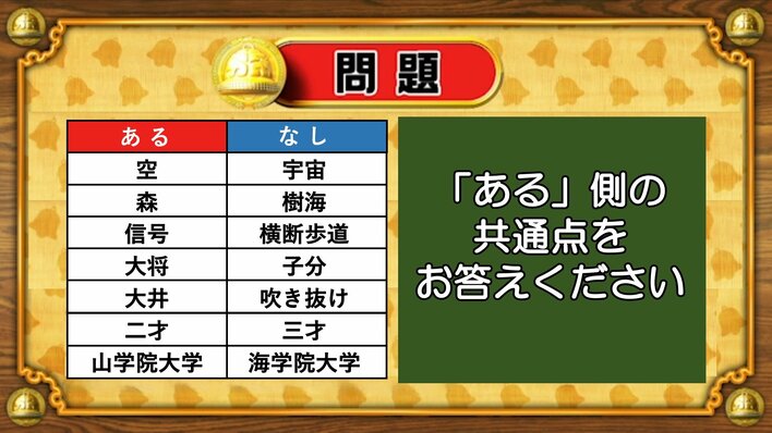 【おめざめ脳トレ】あるなしクイズ！「ある」側の共通点はなんでしょうか？【『クイズ！脳ベルSHOW』より】