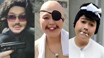 「顔と服装のギャップが最高」りんごちゃん クセつよメイクで『踊る大捜査線』の室井慎次と吉川晃司に変身！