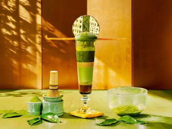 メズム東京、オートグラフ コレクション 茶室の「円窓」をイメージした抹茶とガナッシュの「レイヤード・パフェ」