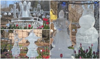 ムーミンバレーパーク初の氷彫刻展示を開催！世界大会で活躍する彫刻師によるアイスカービングのライブパフォーマンスに来園者が魅了