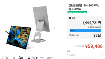 先行販売開始45分で目標金額の約1,000％を達成！ビジネス、イラスト、ゲーム、動画編集等、多用途で使えるモバイルモニターが好発進！「TM-160PW」先行販売中