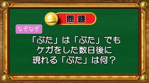 【おめざめ脳トレ】なぞなぞ！「ぶた」は「ぶた」でもケガをした数日後に現れる「ぶた」は？【『クイズ！脳ベルSHOW』より】
