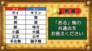 【おめざめ脳トレ】あるなしクイズ！「ある」側の共通点はなんでしょうか？【『クイズ！脳ベルSHOW』より】