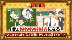 【おめざめ脳トレ】2つのイラストに共通して入るセリフは何でしょうか？【『クイズ！脳ベルSHOW』より】