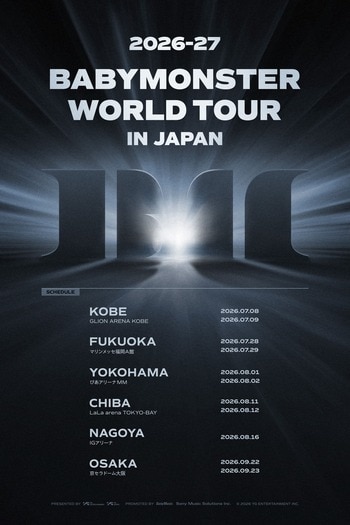 BABYMONSTER初のドーム公演が決定！『2026-27 BABYMONSTER WORLD TOUR IN JAPAN』発表！