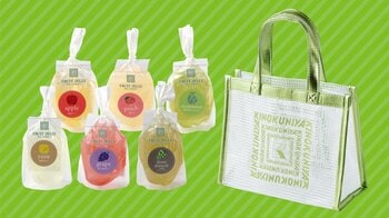 【紀ノ国屋】爽やかなグリーンが映えるクリアバッグ付きフルーツゼリーセットが新登場！