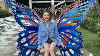 観月ありさ（47） 芸能活動43周年を報告！ショートパンツ姿の“バタフライショット”に「ティンカーベルみたい！」