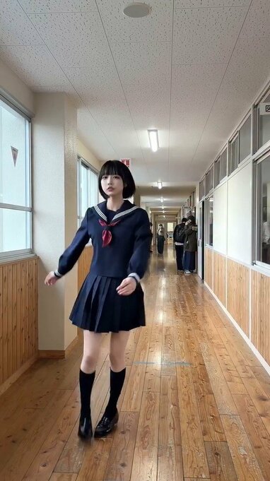 現役バリバリですやん」あのちゃん セーラー服×紺ハイソ姿にファン歓喜