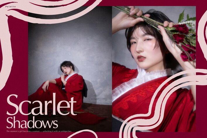 20歳の私を、誰も見たことのない芸術へ。写真工房ぱれっと札幌中央店から新ビジュアルが『Scarlet Shadows』登場。