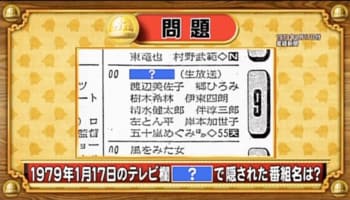 ＜『脳ベルSHOW』クイズ＞1979年に放送されていた“あの”懐かしい番組と言えば？