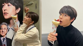 瀬戸康史＆工藤美桜 クレープ“食べさせ合い”に「かわいい！」の声『院内警察』