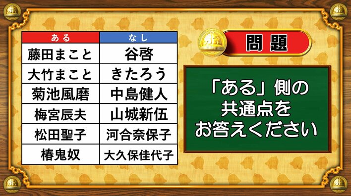 【おめざめ脳トレ】あるなしクイズ！「ある」側の共通点はなんでしょうか？【『クイズ！脳ベルSHOW』より】