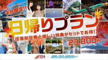 ≪23800円～≫グットリの日帰りプラン　11月は、飛行機で“ちょっとそこまで”日帰り旅！