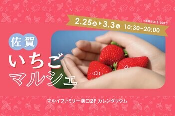 大人気イベントが3年ぶりに帰ってくる！佐賀のおいしいいちごが大集合！マルイファミリー溝口にて「佐賀いちごマルシェ」開催