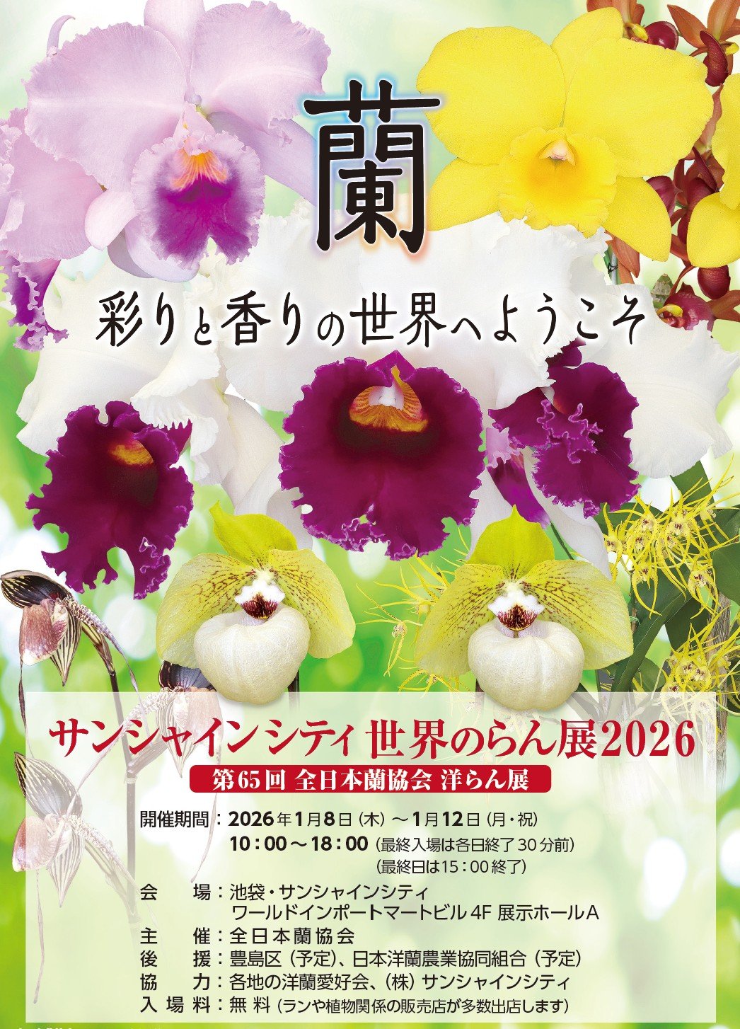 サンシャインシティ世界のらん展2026～蘭 彩りと香りの世界へようこそ