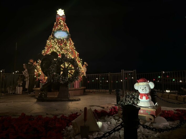 ディズニーシー クリスマスに思わずうっとり！夜のイルミできらびやか