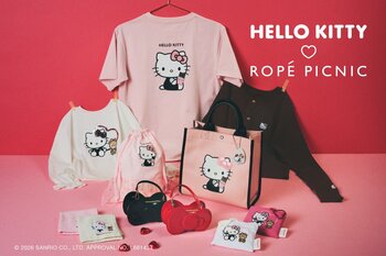 「ROPE' PICNIC×HELLO KITTY」コラボレーション第3弾。バレンタインの甘い季節にぴったり！スウィートな「ハローキティ」の限定コレクション全7型登場。