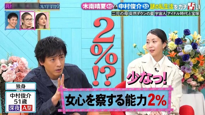 【写真】「告白したことがない」木南晴夏と、恋愛運5％の中村俊介の写真を見る