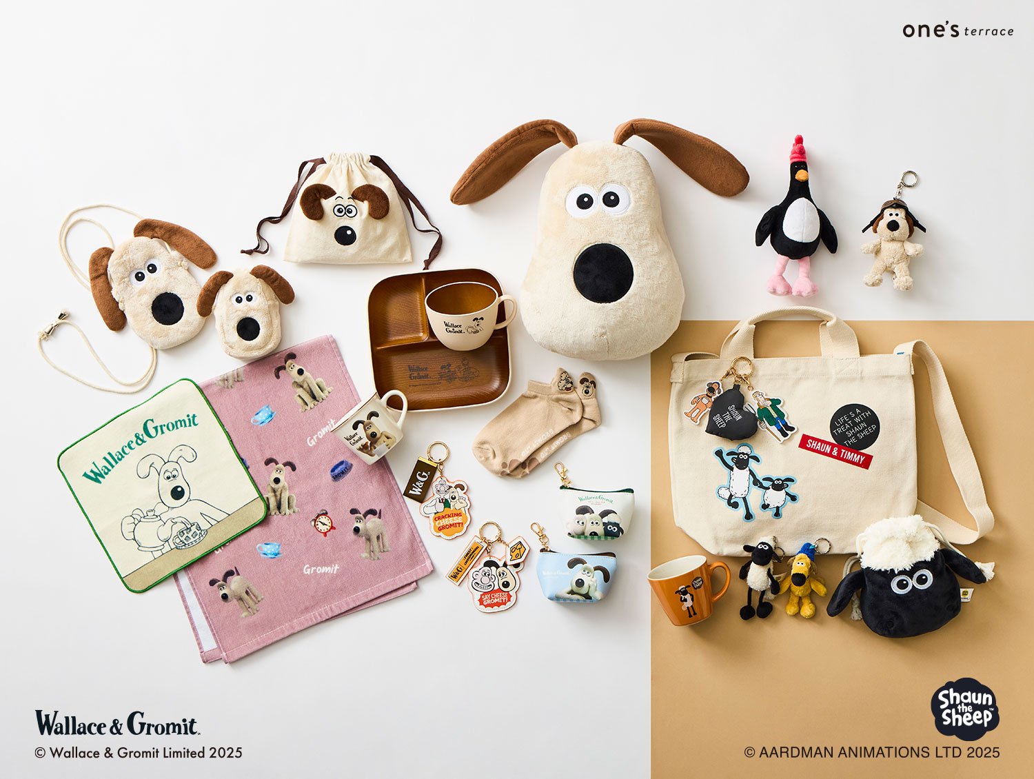 one'sterrace】「ウォレスとグルミット」「ひつじのショーン」グッズが
