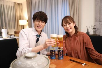 『女神の教室～リーガル青春白書～』×「金麦」宮野真守＆佐藤仁美出演のCMが完成