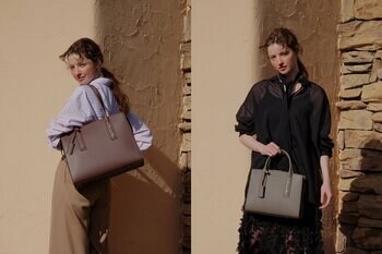 「Jewelna Rose」より、スタイルやシーンに合わせてバッグの使い方を変えられる着脱式ポーチ付きトートバッグ「メルジュール・トートバッグ」デビュー