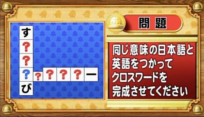 ＜『脳ベルSHOW』クイズ＞同じ意味を持つ日本語と英語でクロスワードを完成させよ！