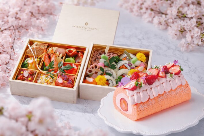 桃の節句をお祝いする、いちご尽くしの「ひなまつりロールケーキ」と、お花見におすすめのホテル特製 「桜花見弁当」が登場