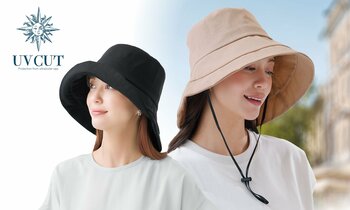 UVカット率99％！接触冷感と内側メッシュでひんやり快適！下向きつばでしっかりUVカット！リネン混すずやかハット