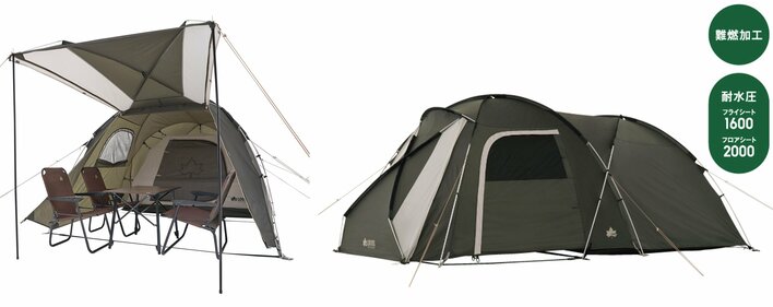 新型PANEL SYSTEM搭載！家族4人でも快適な2ルームテント「neos PANEL リビングドーム M-BF」 新発売！