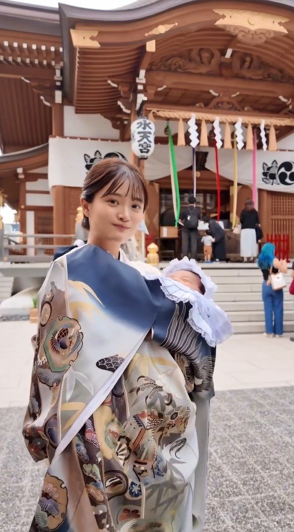 生後1カ月長男のお宮参りを報告！田久保夏鈴 和装姿の笑顔あふれる