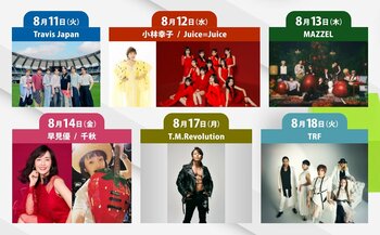 Travis Japan、小林幸子、Juice=Juice、MAZZEL、早見優、千秋、T.M.Revolution、TRFが出演「ノンストップ！フェス」開催