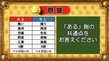 【おめざめ脳トレ】あるなしクイズ！「ある」側の共通点はなんでしょうか？【『クイズ！脳ベルSHOW』より】