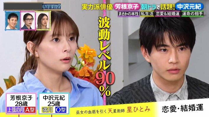 芳根京子＆中沢元紀 相性抜群“魂レベルの結びつき”！発展の可能性は？芳根「主演は向いてない」、中沢は“自信なさすぎ”仕事運も明らかに