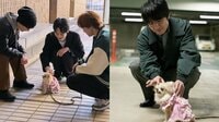 佐藤大樹、本郷奏多、風間俊介らがチワワと戯れる姿に「みんなメロメロ！」「尊すぎます…可愛い！」とキュン『時光代理人』