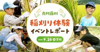 【イベントレポート】地下水保全の取組みとして採水地の南阿蘇村で稲刈り体験！『南阿蘇村 稲刈り体験イベント2026』を9月26日(土)に開催！