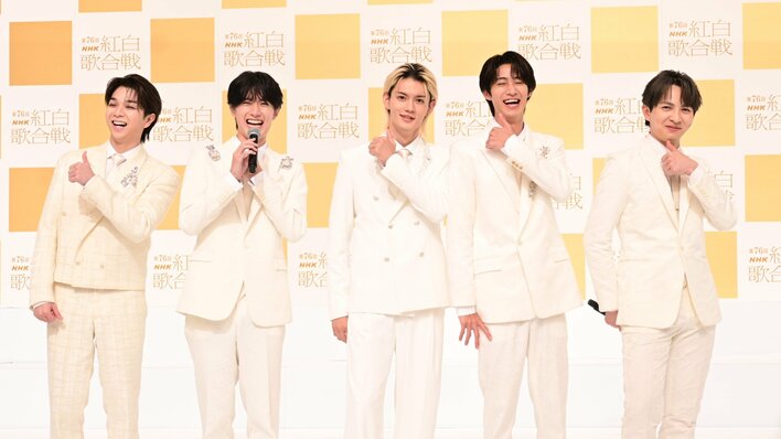 【紅白】M!LK 初出場会見で報道陣に「一回背を向けますね」佐野勇斗は「実質、紅白2回目」司会・綾瀬はるかに“イイじゃんポーズ”を懇願