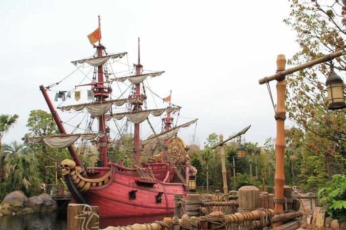 Disney - ☆ ☆☆☆ピーターパン☆☆☆☆    フック船長の海賊船 スノードーム☆ 激レア ピーターパン Peter Pan 海賊船 フック船長 チクタク