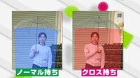 【必見】梅雨に役立つ！ぬれない傘の持ち方・歩き方　“クロス持ち”“ローリング歩行”とは？ 
