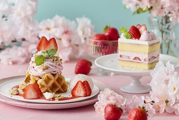 【Afternoon Tea】さくらホイップでモンブラン仕立てにした「さくらと苺のモンブランワッフル」など、桜づくしの春限定スイーツ＆ティーを新発売