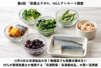 10月18日は冷凍食品の日！物価高でも栄養は諦めない　98％の管理栄養士が推奨する「冷凍野菜・冷凍素材品」の賢い活用術