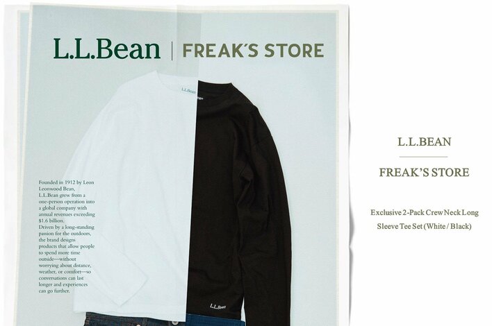 FREAK'S STOREが「L.L.Bean(エルエルビーン)」に別注した、1度で2色を楽しめるパックTシャツが登場。