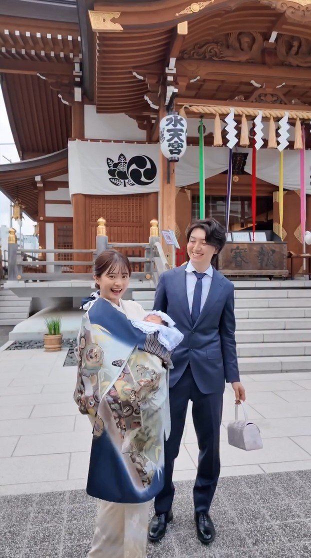 生後1カ月長男のお宮参りを報告！田久保夏鈴 和装姿の笑顔あふれる