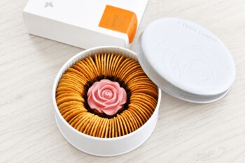 【 J.DEUX CERCLE 】人気のラングドシャに新フレーバー「メープル味」が登場！『リングメープルローズチョコM(缶)』新発売