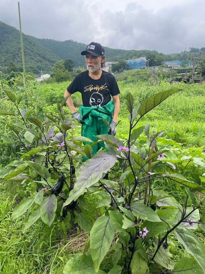 片岡鶴太郎 本格自家農園で収穫する様子を公開！愛情を込めて育てた夏