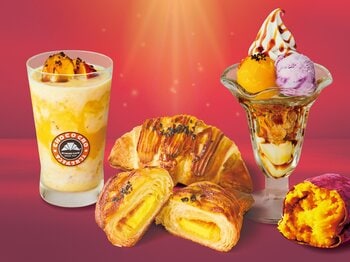見た目も鮮やか！サンマルクカフェ 「おいもづくし」期間限定メニューが登場 しっとりした甘さのチョコクロや一口ごとに食感変わるパフェも