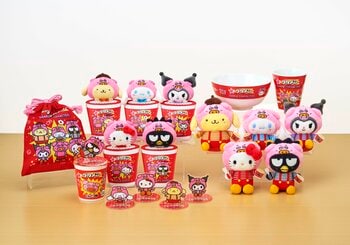 サンリオキャラクターたちがブタメンくんに!?『ブタメン×サンリオキャラクターズ』のコラボ菓子セット