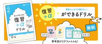 【Ｚ会の通信教育】小学生向けコース資料のご請求で、夏の学習に役立つ学年別の『復習+αドリル』とクリアファイルを無料プレゼント！