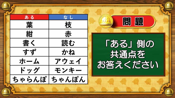 【おめざめ脳トレ】あるなしクイズ！「ある」側の共通点はなんでしょうか？【『クイズ！脳ベルSHOW』より】
